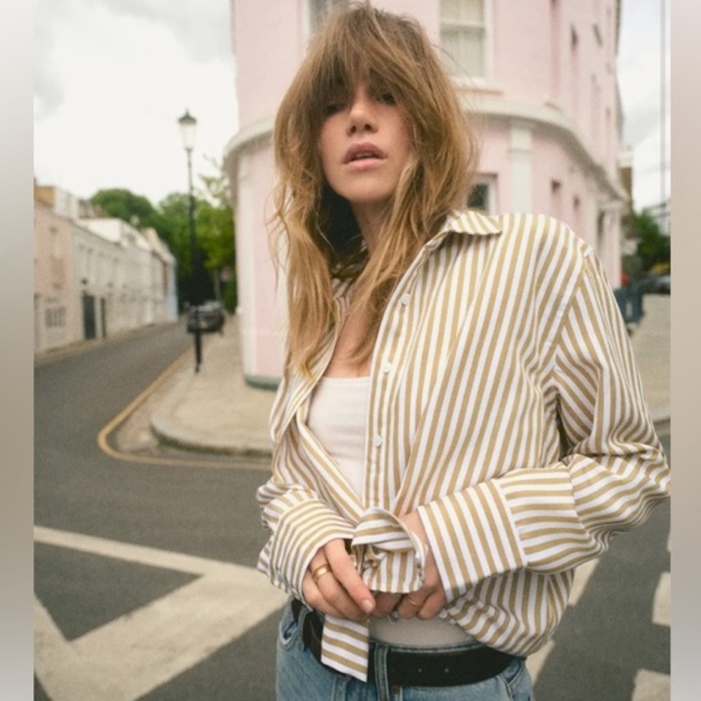 Reformation Parker Relaxed Striped Button-Up Shirt